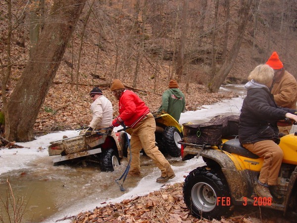 Brad and David in Alloy Creek 02/03/08