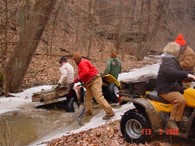 Brad and David in Creek 02/03/08